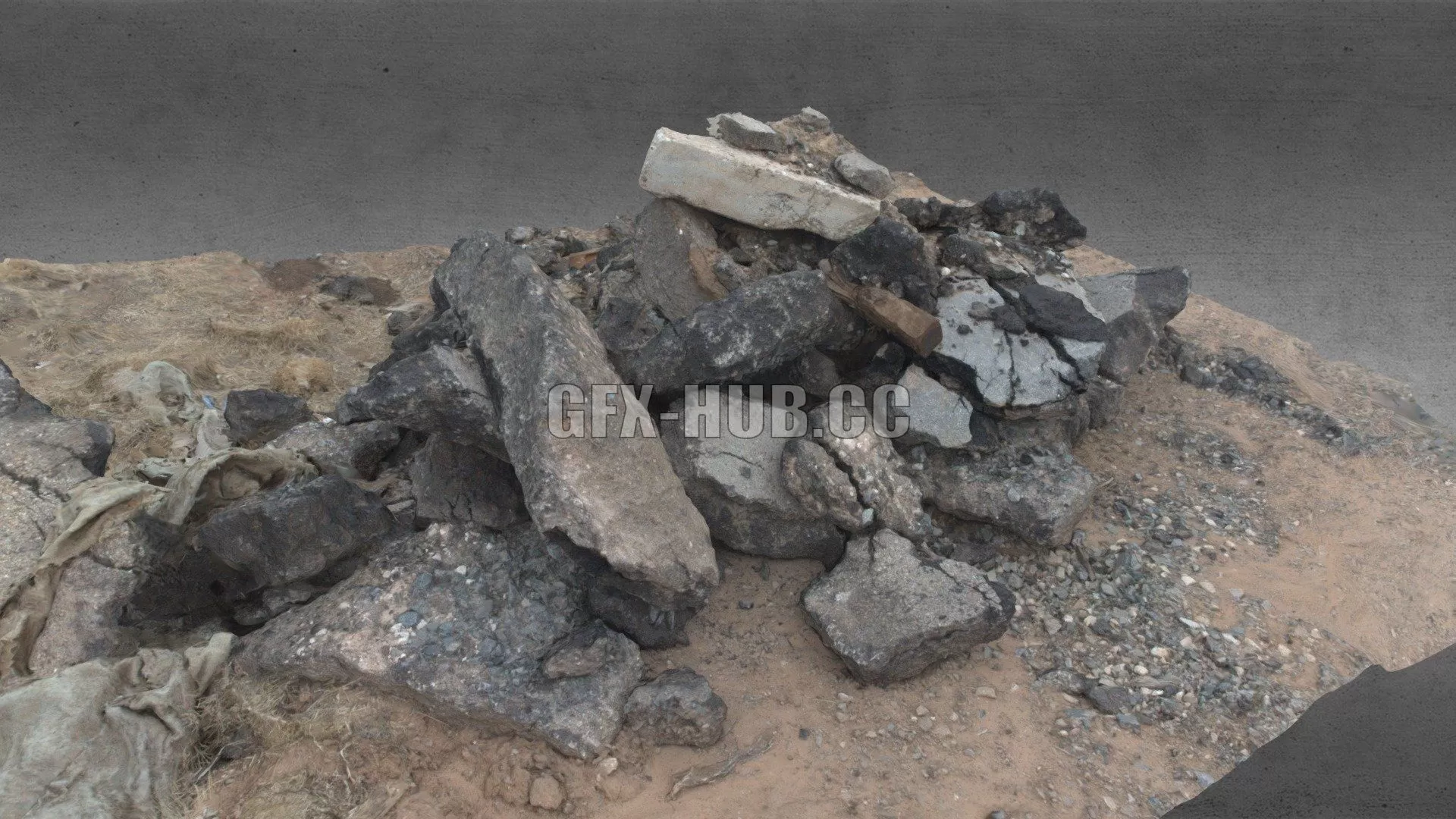 PBR Game 3D Model – Asphalt Pile 3