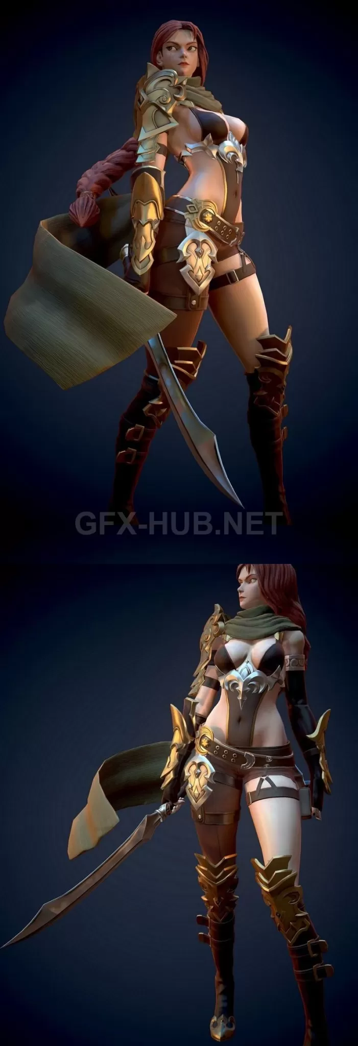 PBR Game 3D Model – Assassin – Character