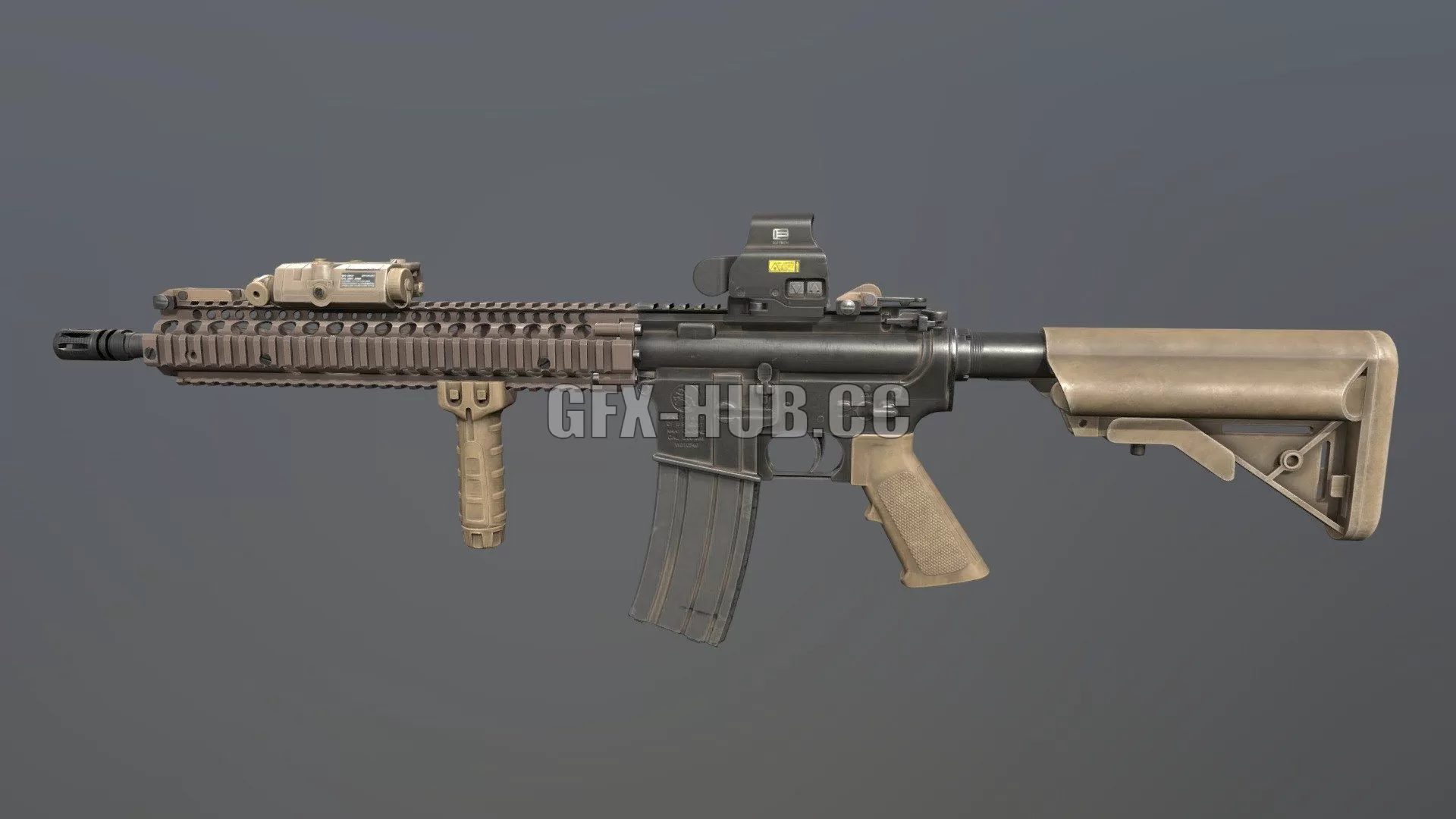 PBR Game 3D Model – Assault rifle M4A1