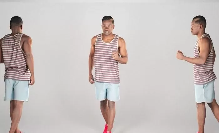 PBR Game 3D Model – Athletic African American man walking 223