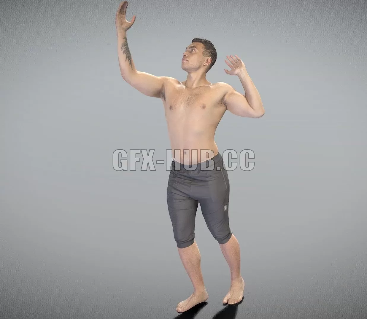 PBR Game 3D Model – Athletic handsome man pitching the ball 201