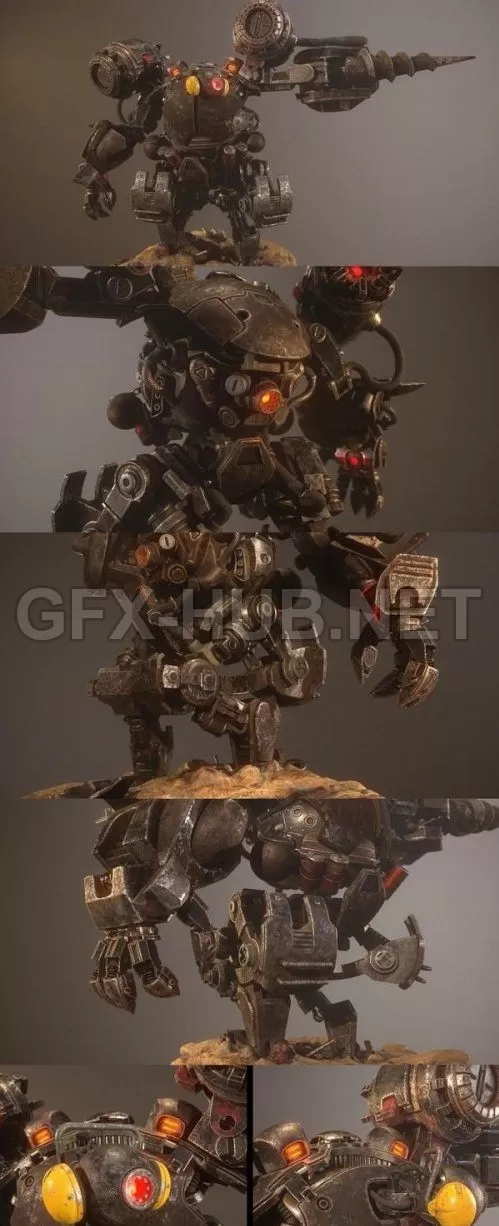 PBR Game 3D Model – Atom Punk Mecha