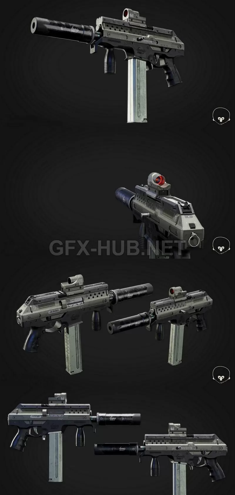 PBR Game 3D Model – Auto SMG (2)