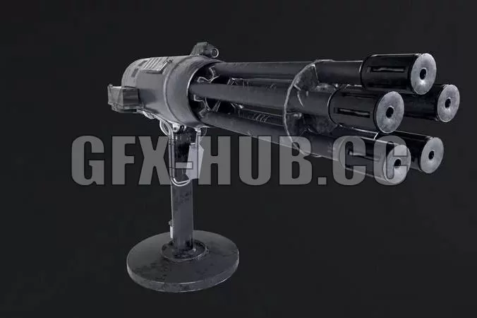 PBR Game 3D Model – AutoTurret – Survival Game Prop