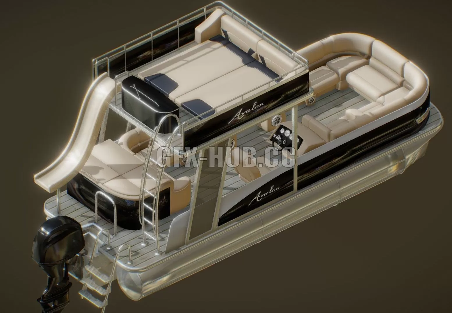 PBR Game 3D Model – Avalon Catalina Funship