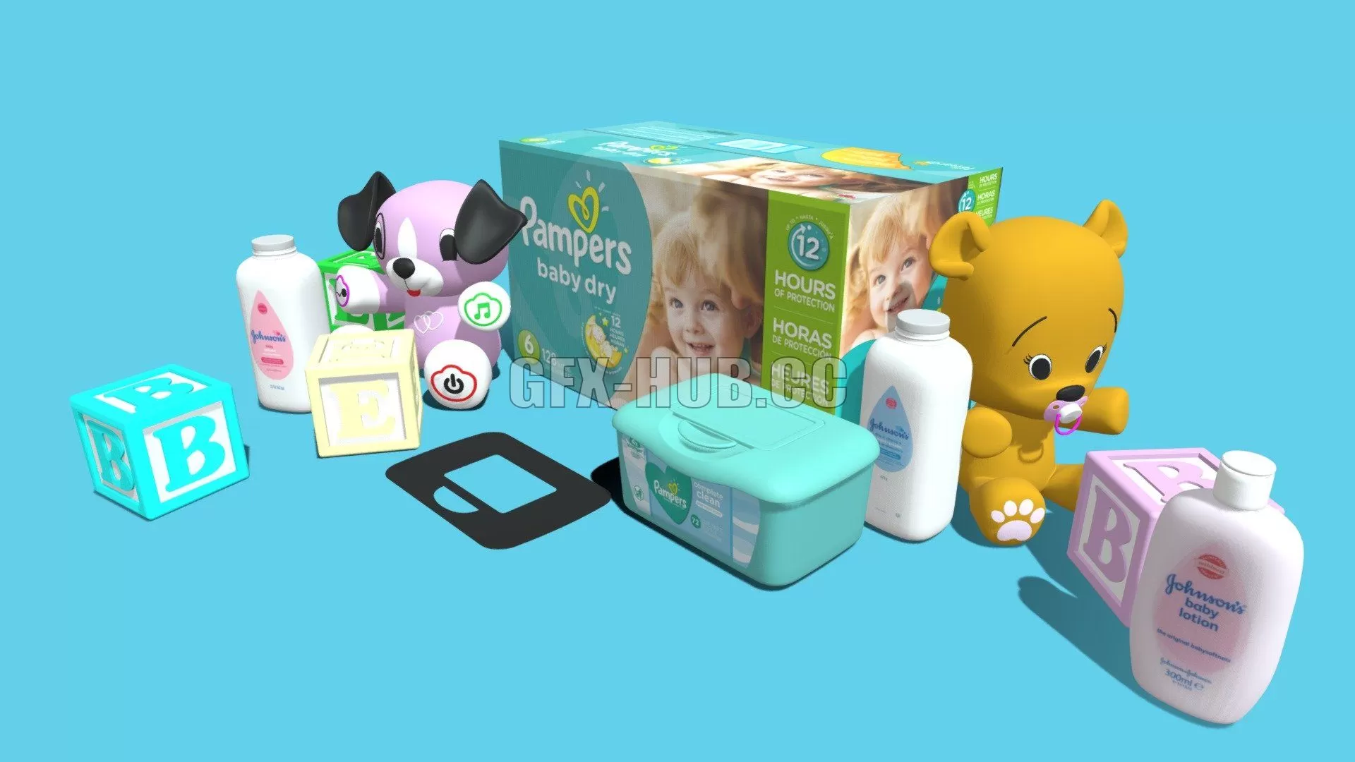 PBR Game 3D Model – Baby Pack