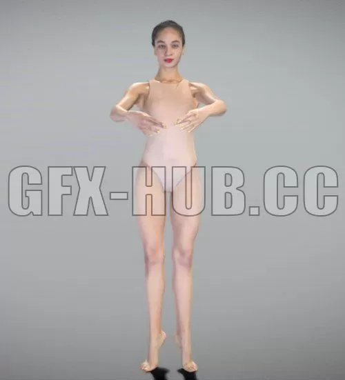 PBR Game 3D Model – Ballerina 324