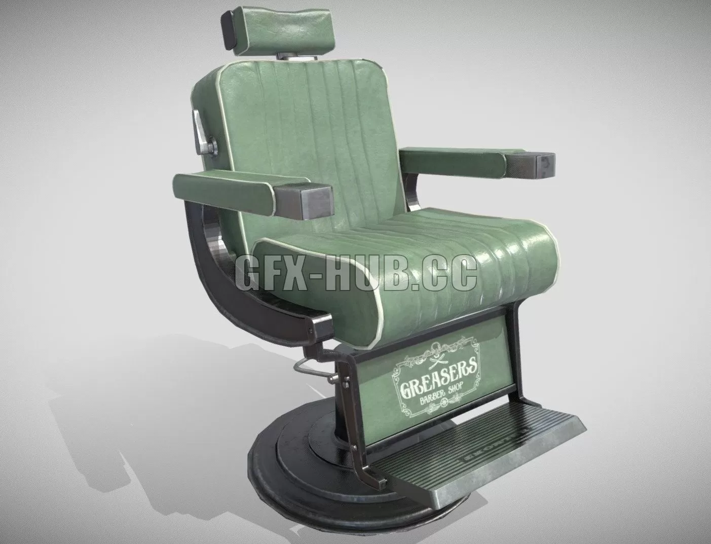 PBR Game 3D Model – Barbershop Chair Asset