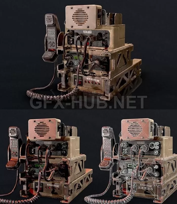 PBR Game 3D Model – Barrett Military Radio