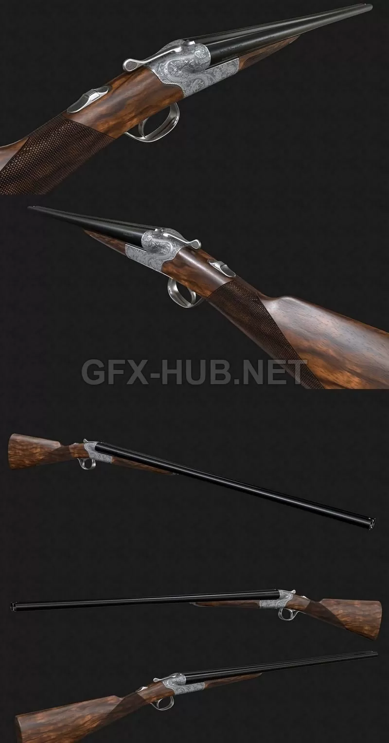 PBR Game 3D Model – Beretta 486 By Marc Newson