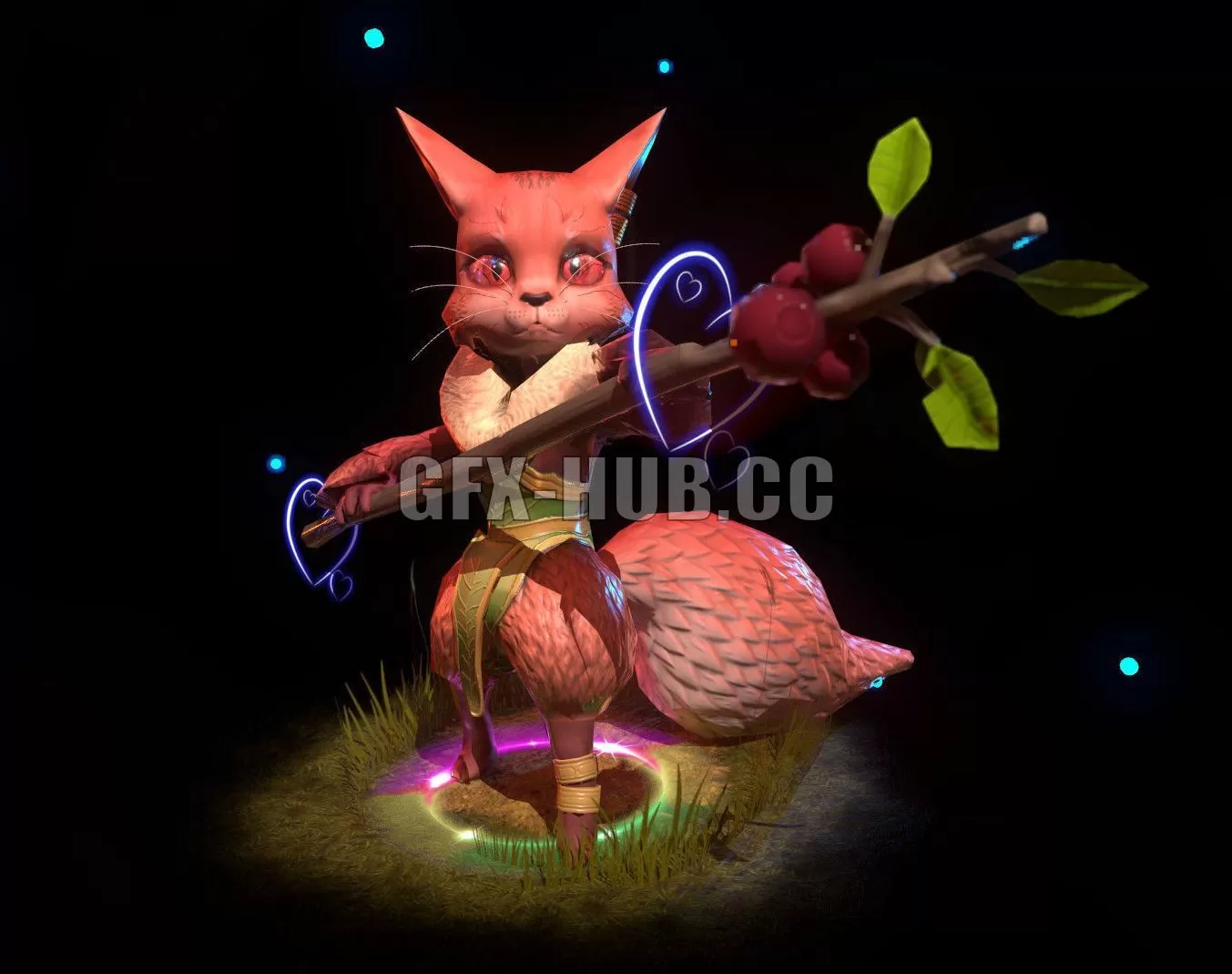 PBR Game 3D Model – Berry Twig