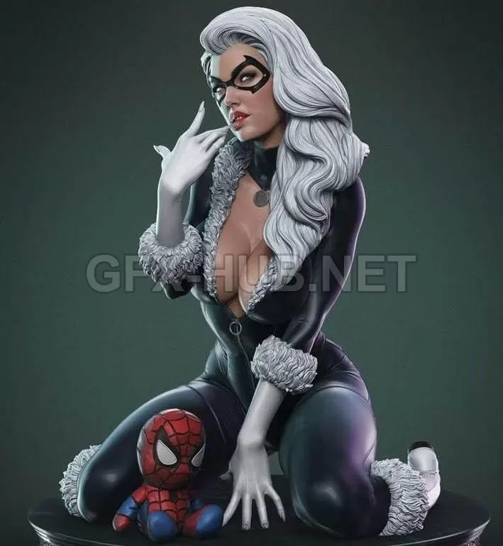 PBR Game 3D Model – Black Cat 3D print model