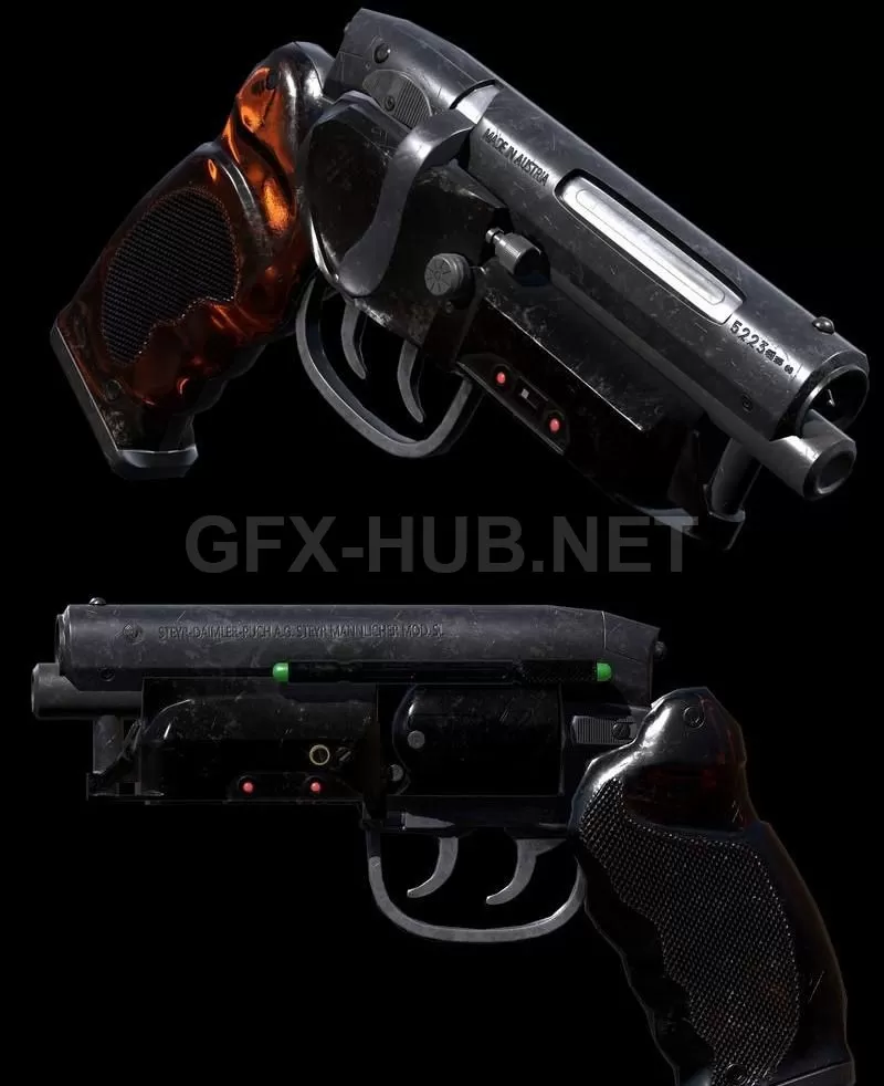 PBR Game 3D Model – Blaster LAPD2019 Blade Runner