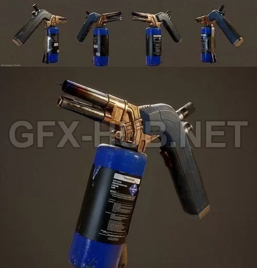 PBR Game 3D Model – Blowtorch (max, fbx, obj)