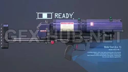 PBR Game 3D Model – Bola Gun – Death Stranding