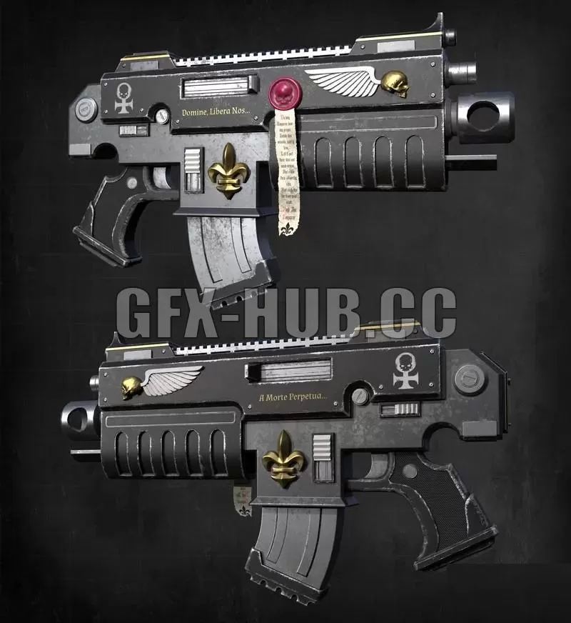 PBR Game 3D Model – Bolter – WH40k