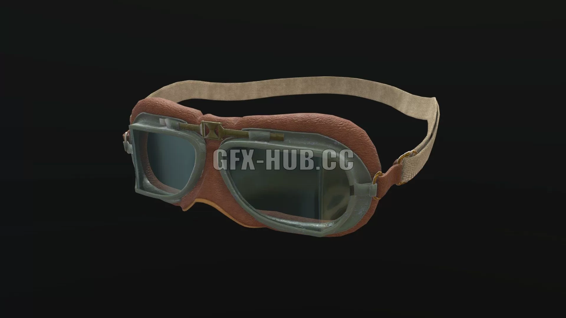 PBR Game 3D Model – Bomber Pilot Goggles