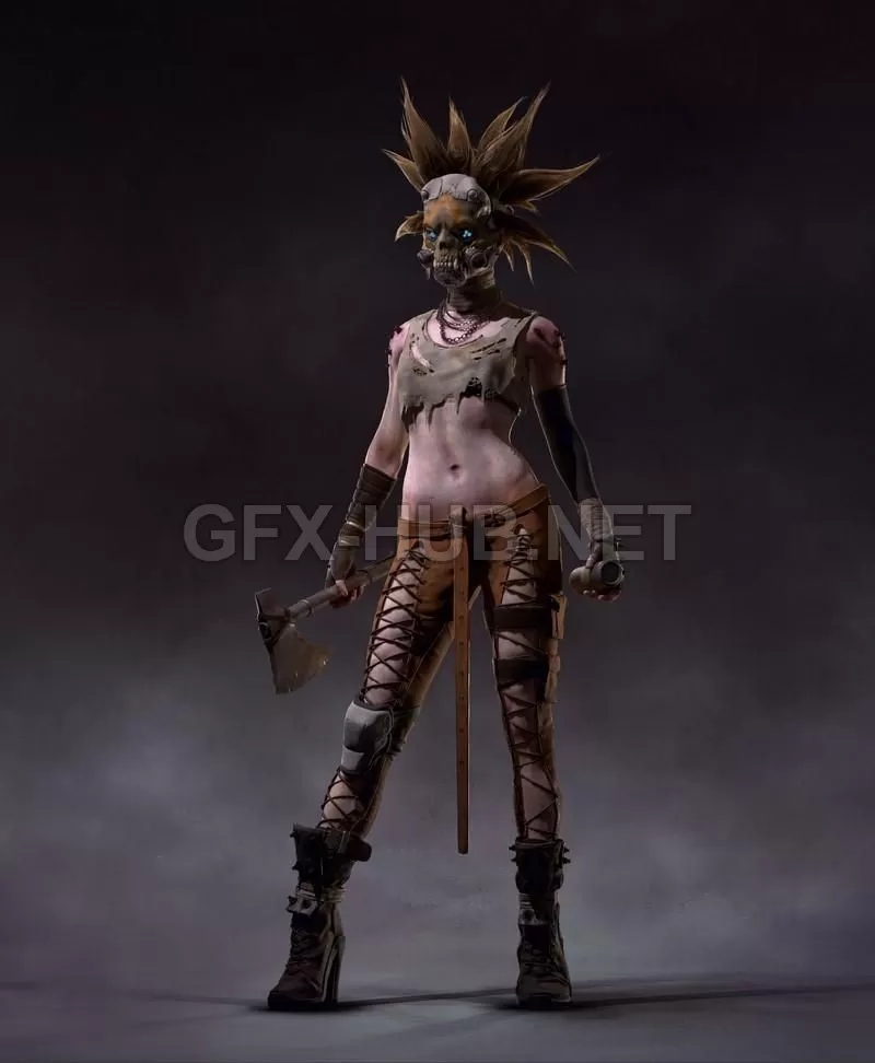 PBR Game 3D Model – Borderlands Psycho PBR