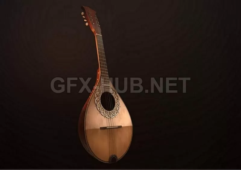 PBR Game 3D Model – Bowlback Mandolin PBR