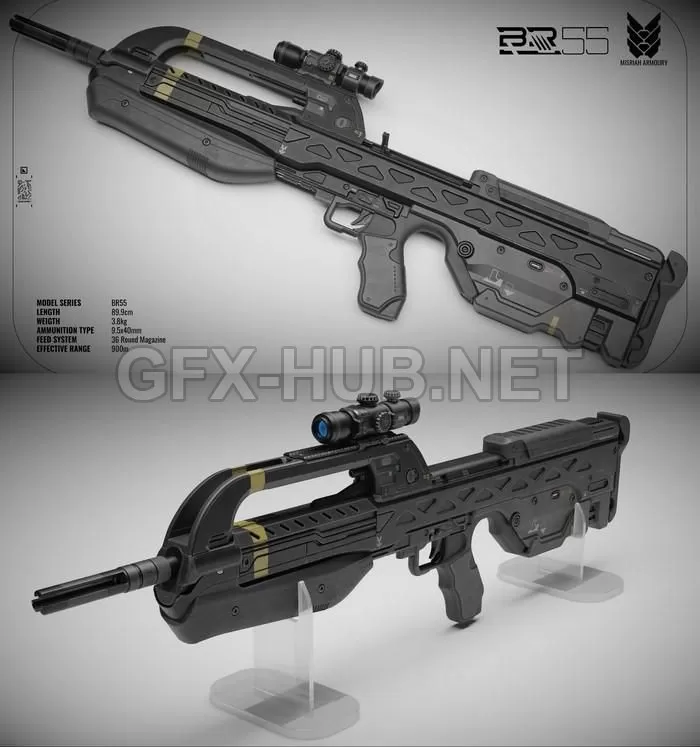 PBR Game 3D Model – BR55