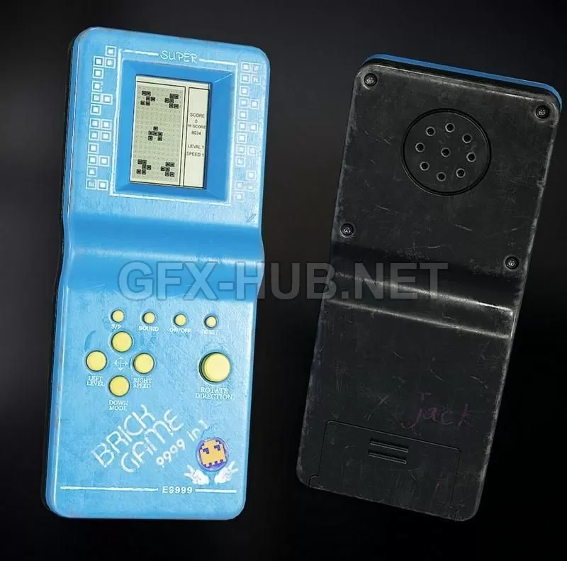 PBR Game 3D Model – Brick Game – Tetris