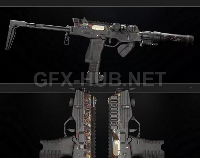 PBR Game 3D Model – Brugger and Thomet MP9