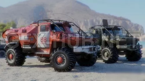 PBR Game 3D Model – BTR GAZ Hybrid concept PBR