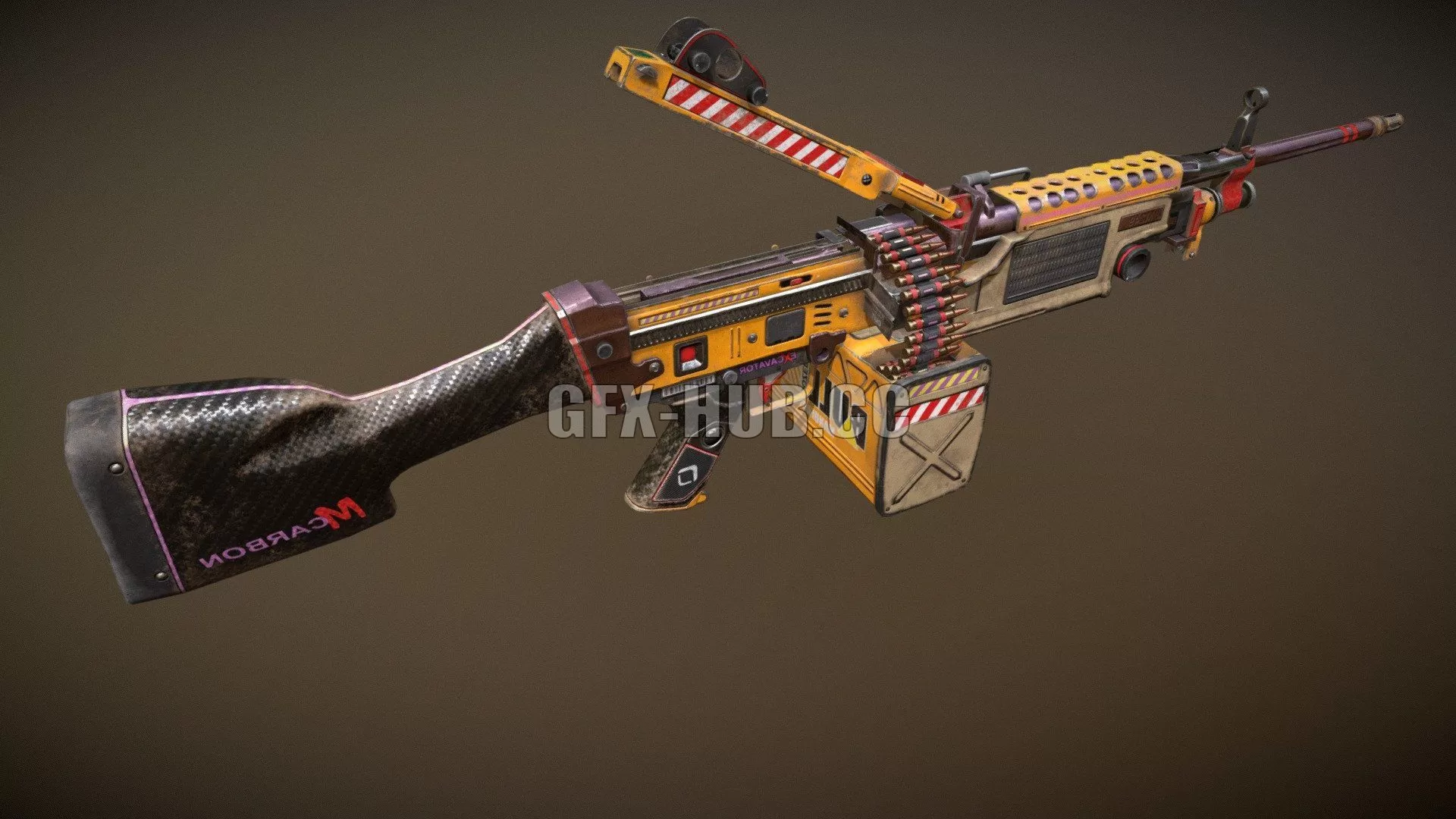 PBR Game 3D Model – BullDozer M249