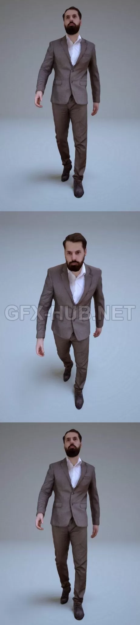 PBR Game 3D Model – Business Human Walking #2 Low-poly