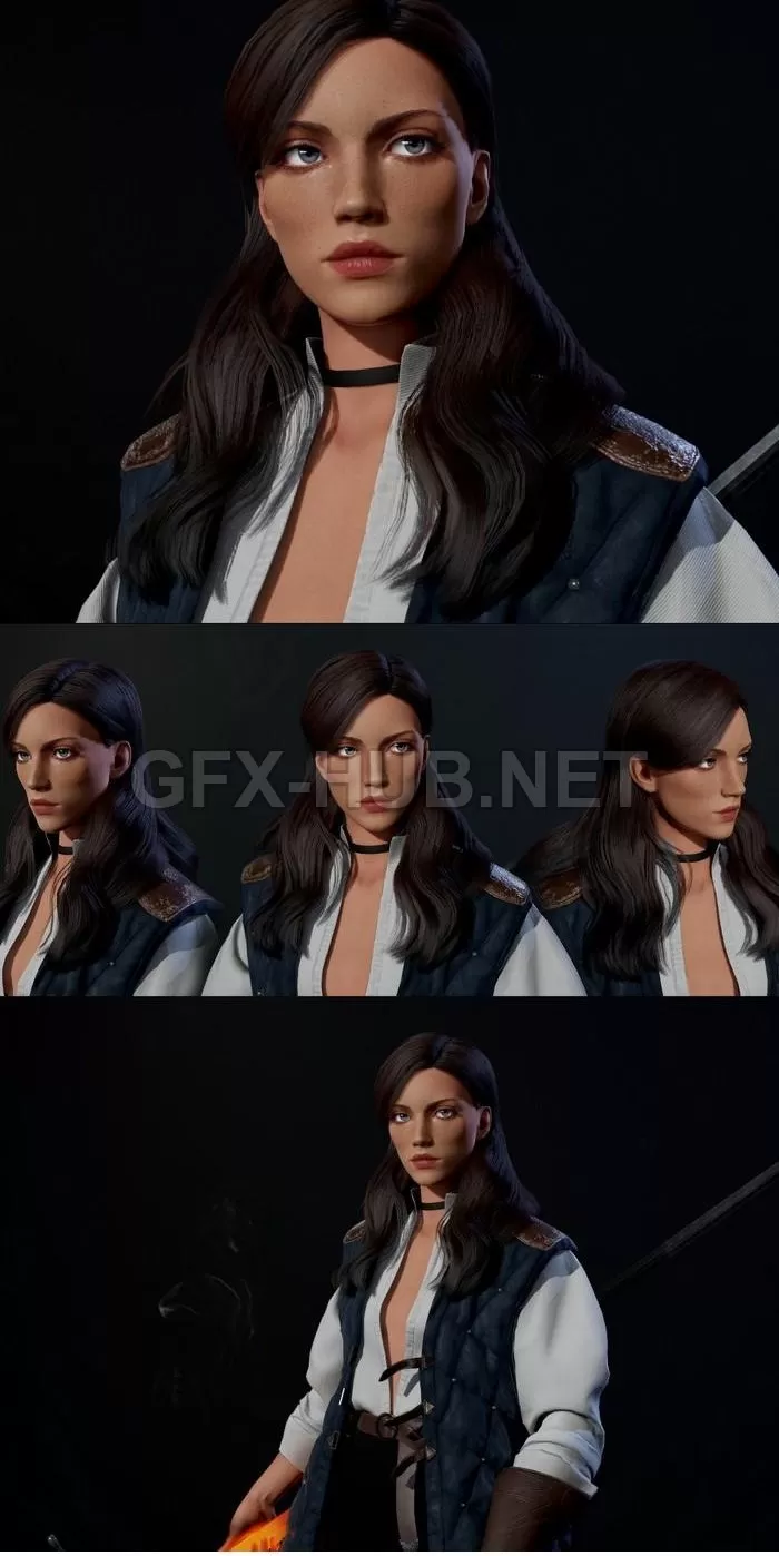 PBR Game 3D Model – Calista