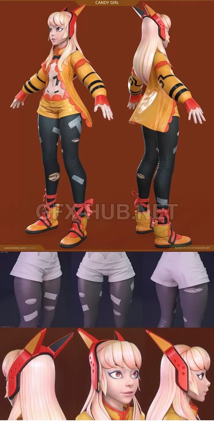 PBR Game 3D Model – Candy Girl 1