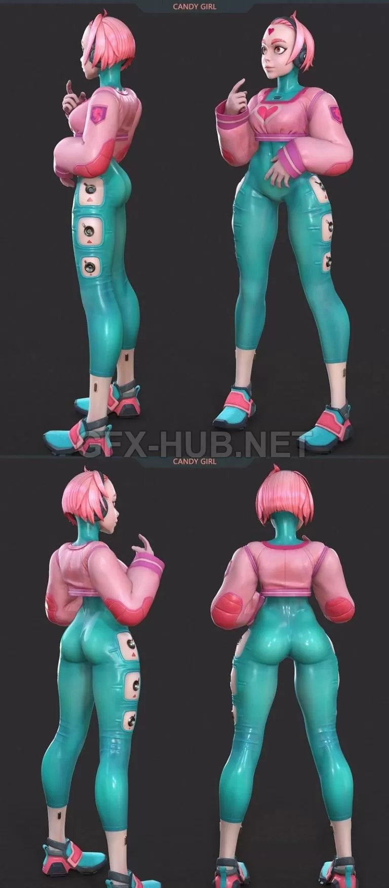 PBR Game 3D Model – Candy Girl 2