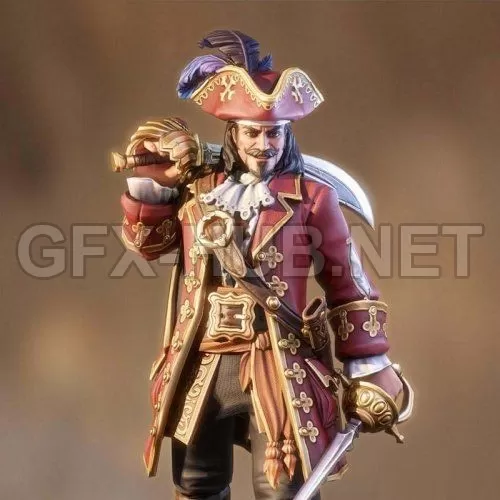 PBR Game 3D Model – Captain Morgan