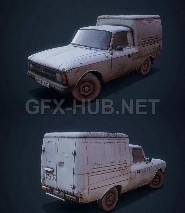 PBR Game 3D Model – Car IZH-2715