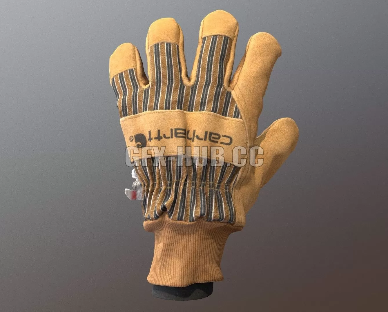 PBR Game 3D Model – Carhartt Mens Suede Work Glove with Knit Cuff