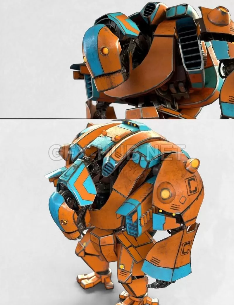 PBR Game 3D Model – Cartoon Mech