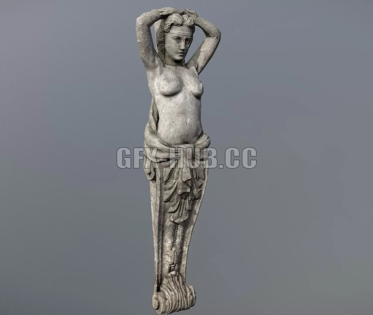 PBR Game 3D Model – Caryatid (woman)