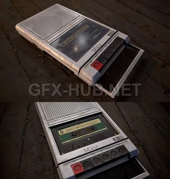 PBR Game 3D Model – Cassette recorder