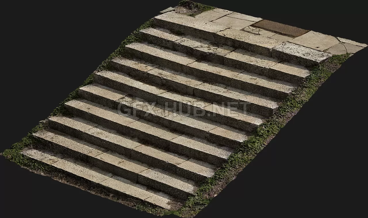 PBR Game 3D Model – Castle Stairs Megascan 8k 3D Asset