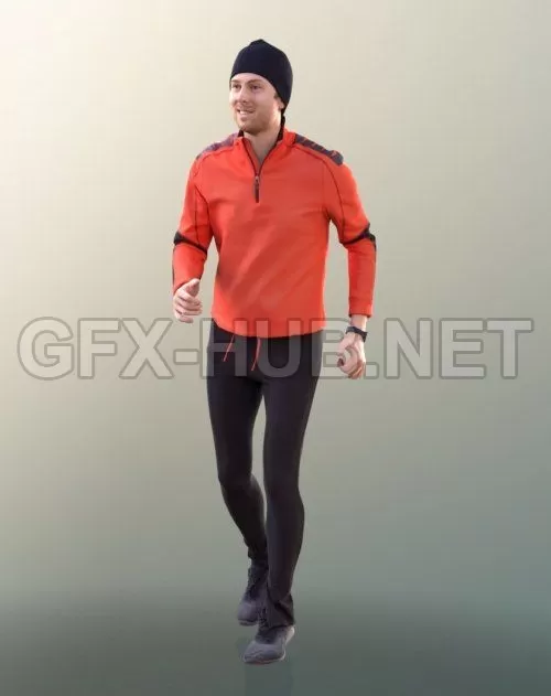 PBR Game 3D Model – Casual Man Running Scanned