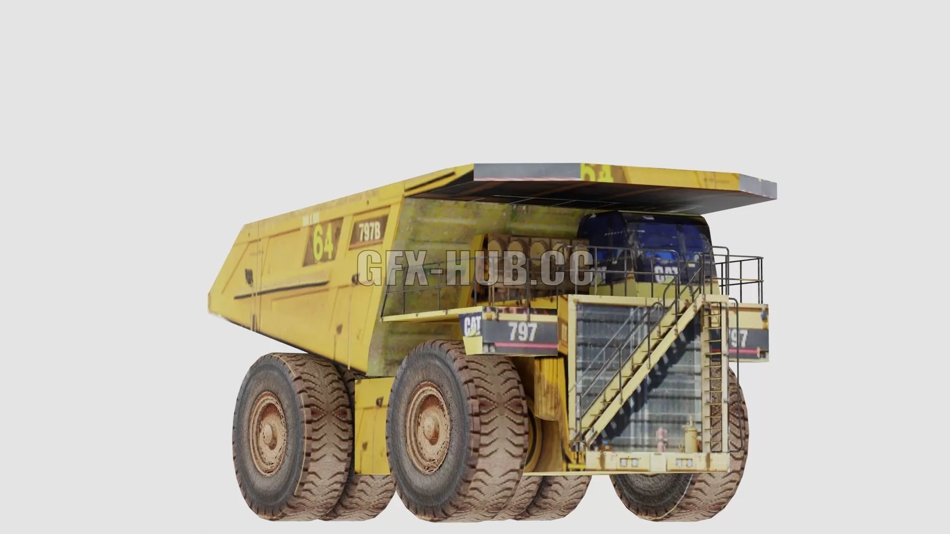 PBR Game 3D Model – Catterpillar truck