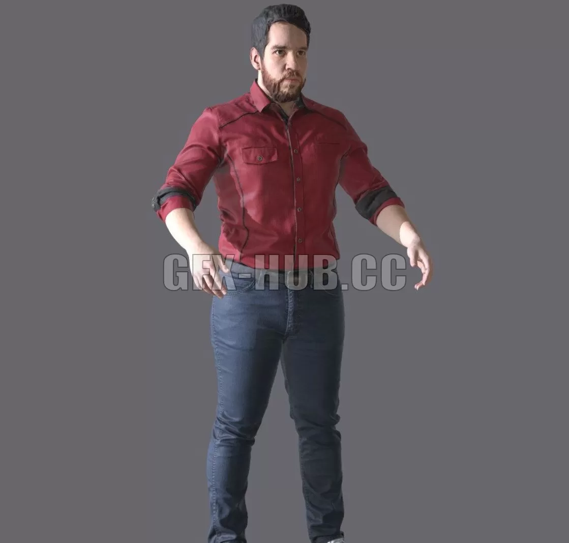 PBR Game 3D Model – CDSP A Pose Reference Male Scan