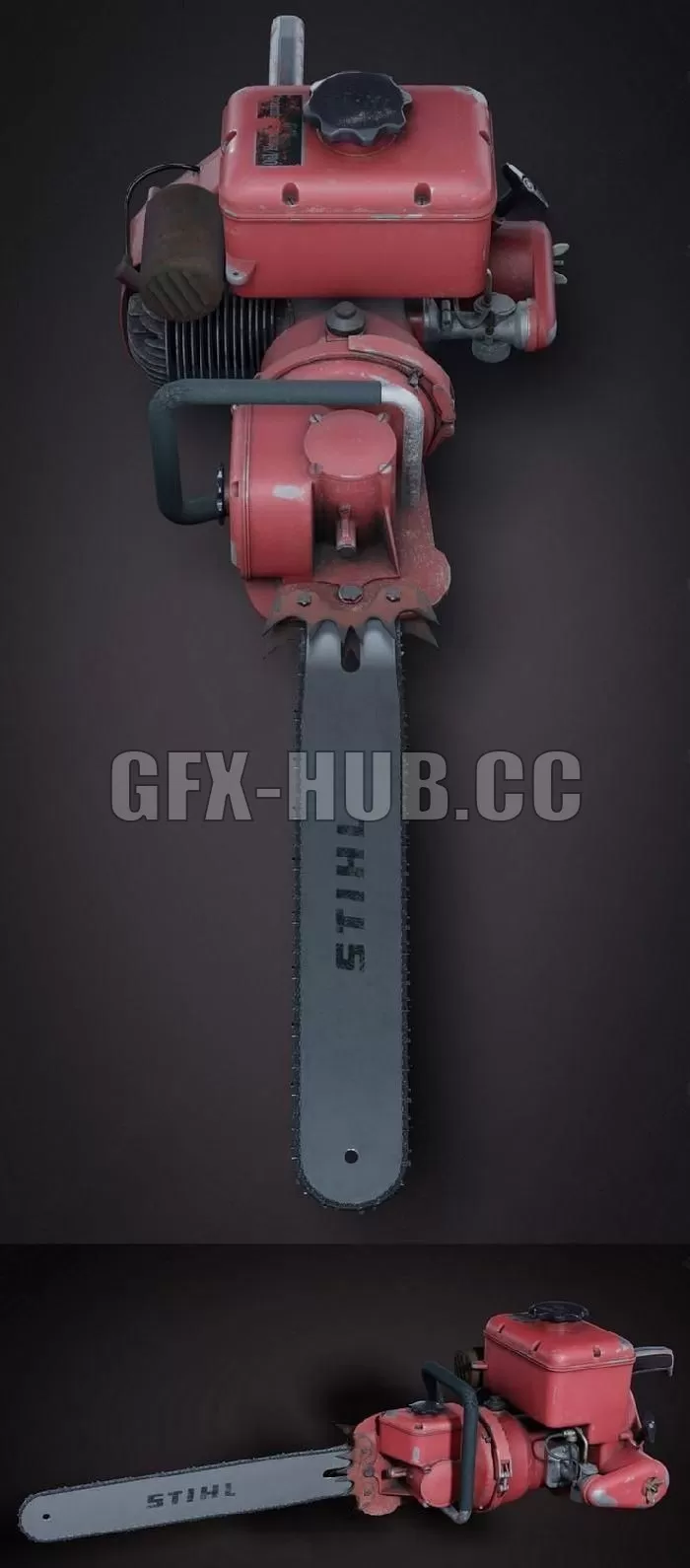 PBR Game 3D Model – Chainsaw PBR