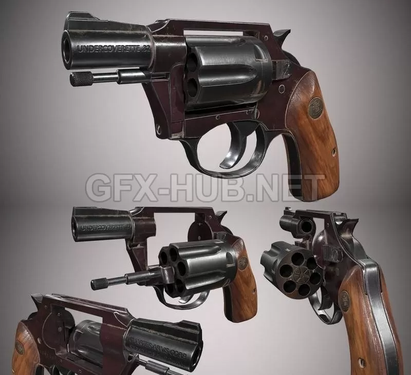 PBR Game 3D Model – Charter Arms Undercoverette 32 Revolver