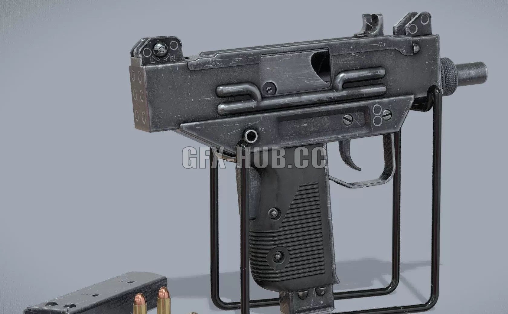 PBR Game 3D Model – check moreMicro Uzi