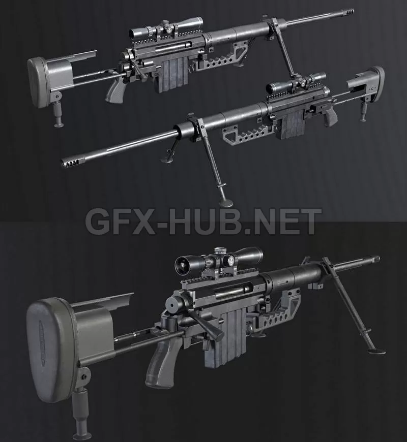 PBR Game 3D Model – CheyTac M200