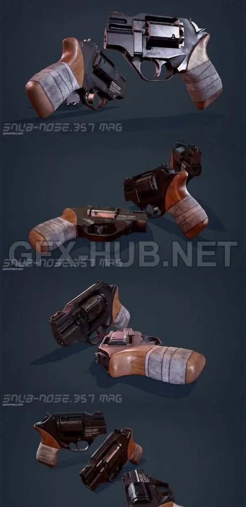PBR Game 3D Model – CHIAPPA SNUB -NOSE 357 MAG