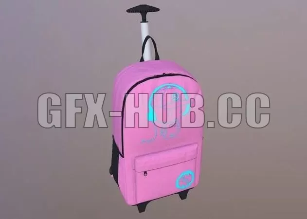 PBR Game 3D Model – Children School Bag