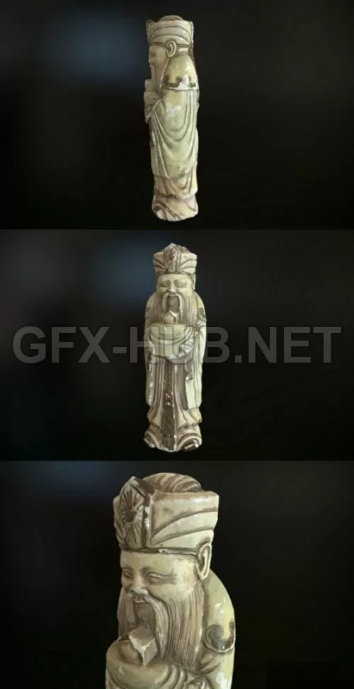 PBR Game 3D Model – Chinese Statue 01 PBR