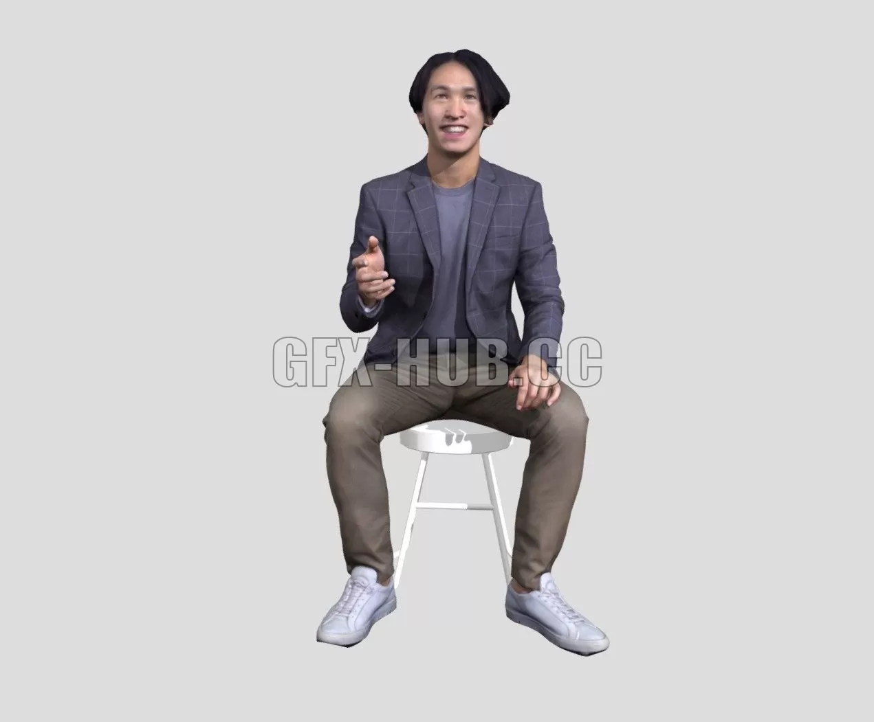 PBR Game 3D Model – Chris 2345 Man Talking